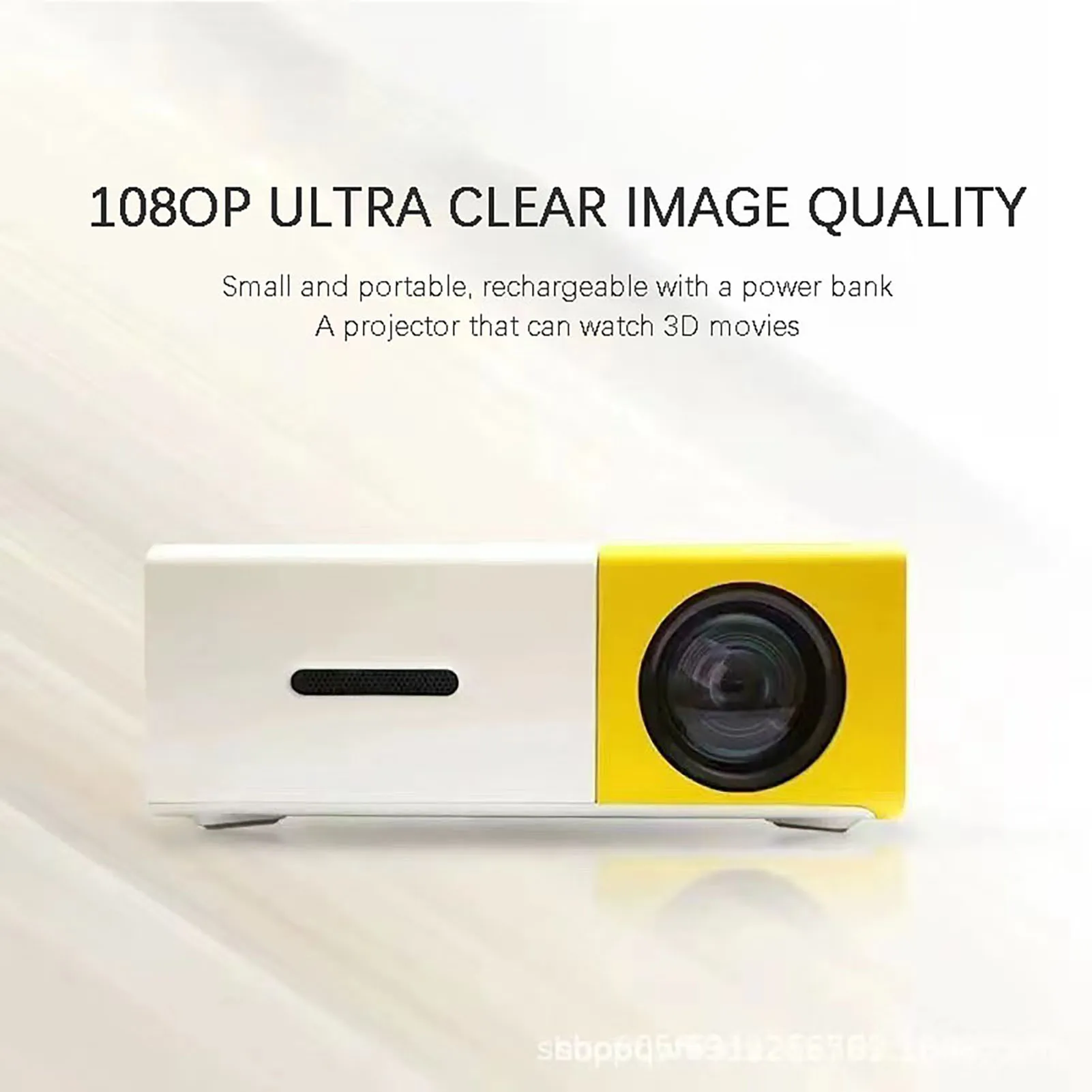 Mini 1080P HD Projector Support 24-60 Inches Projection Screen Size for Playing Games Office Meetings