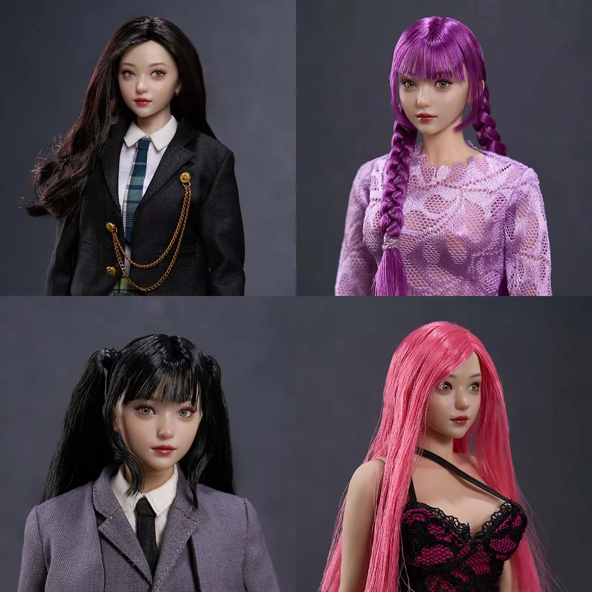 

Z6TOYS 1/6 Female Young Girl Huanhuan Head Sculpt with Movable Eyes Model Fit 12'' TBL Pale Female Soldier Action Figure Body