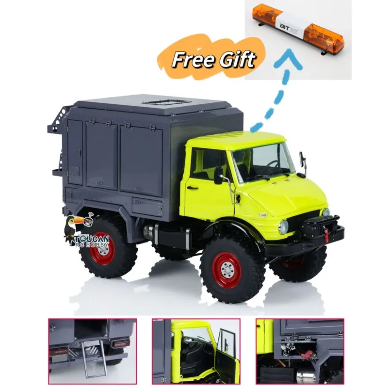 4X4 RC Crawler Car 1/10 Scale LESU U406 Car Rear Bucket Metal Off Road Recreational Vehicle Painted Model Light Sound System Toy