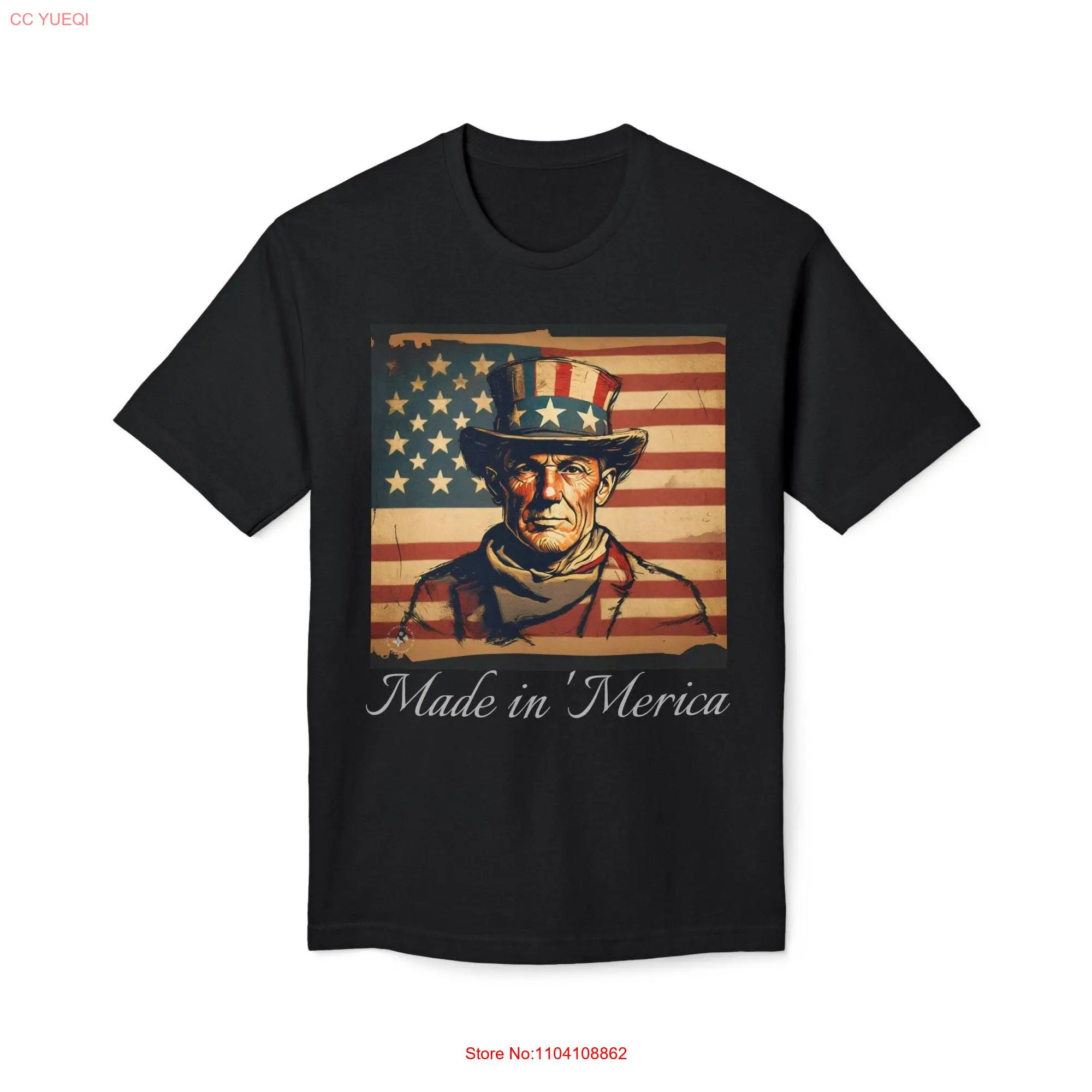 Made in USA Patriotic Uncle Sam 'Merica T Shirt Celebrate American Pride and Freedom Midweight America