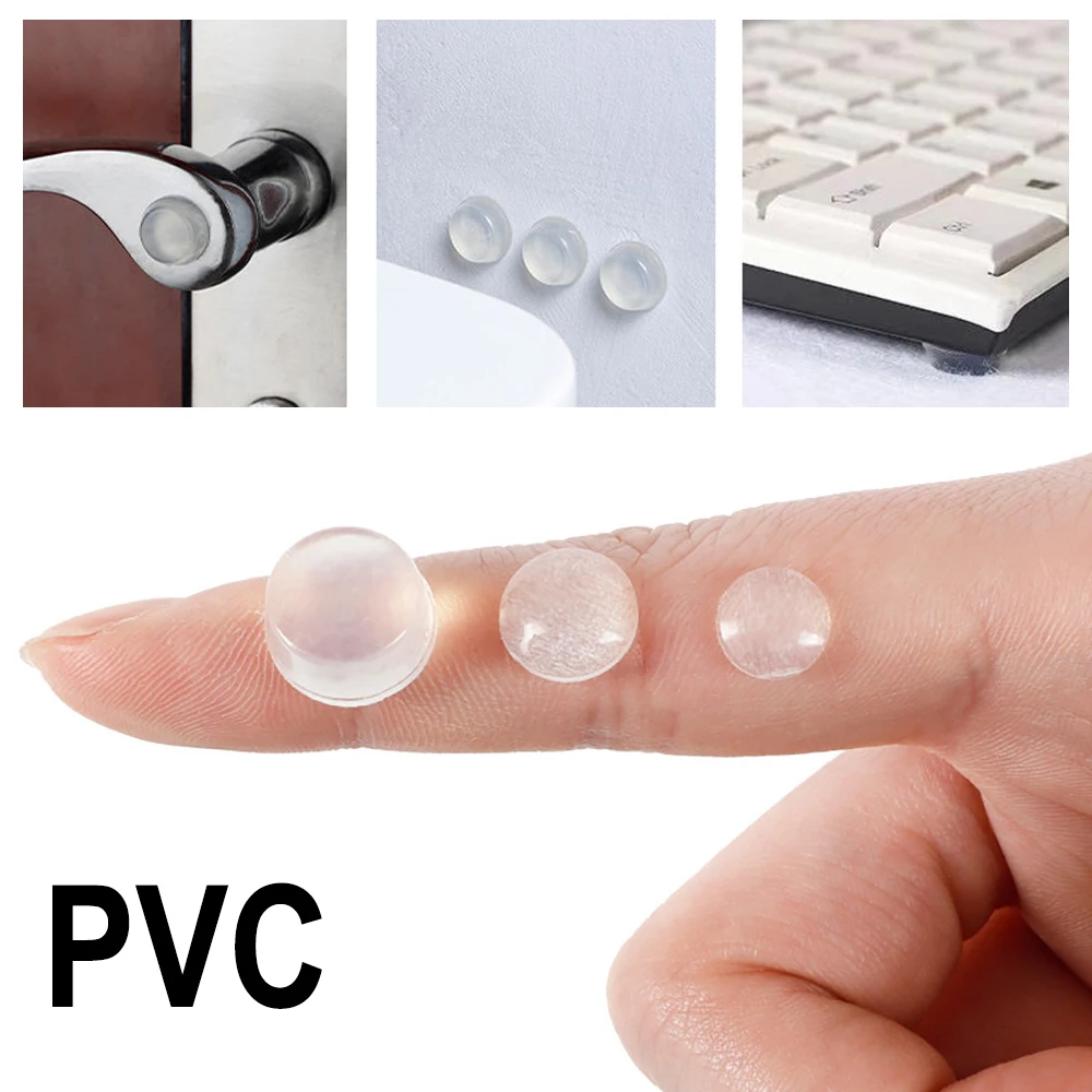 Translucent Rubber Bumper Feet, Self-Adhesive Transparent Pads for Furniture, Cabinet Door Silicone Buffer Stopper