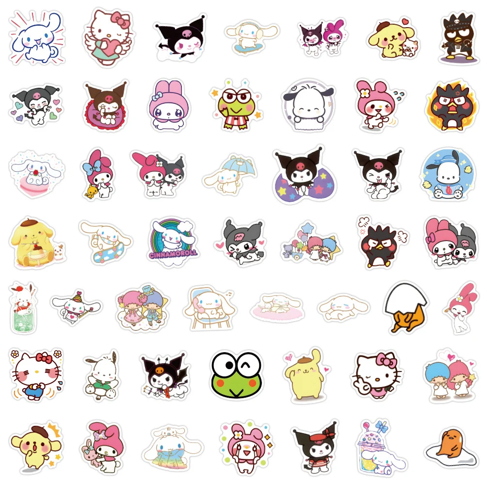 10/30/50/100 Stück Niedliche Sanrio Serie Anime Aufkleber Kuromi Pompom Purin Melody Cartoon Sticker Scrapbook Gitarre Handy Aufkleber Spielzeug – Detail 5