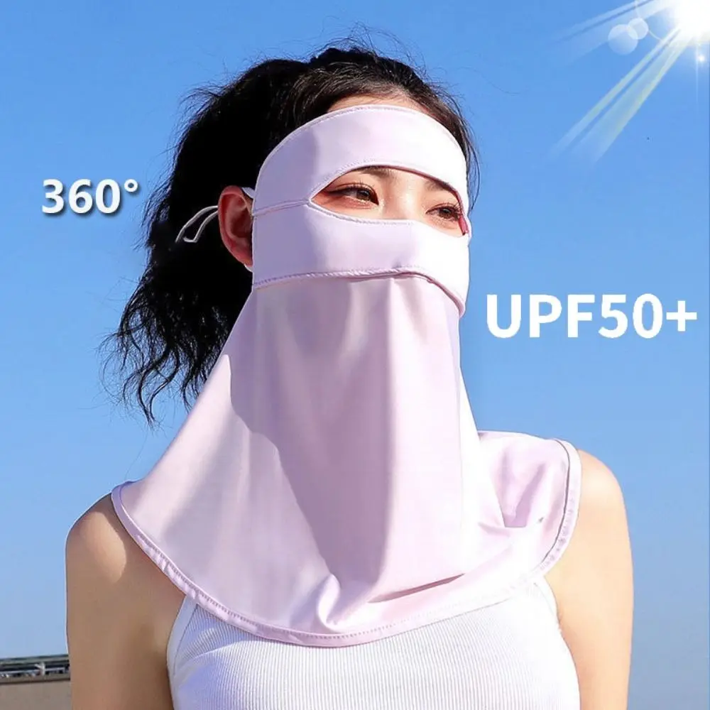 UPF 50+ Anti-UV Women Face Cover Dustproof 360 Full Cover Summer Cycling Scarf Cool Feeling Balaclava Mas