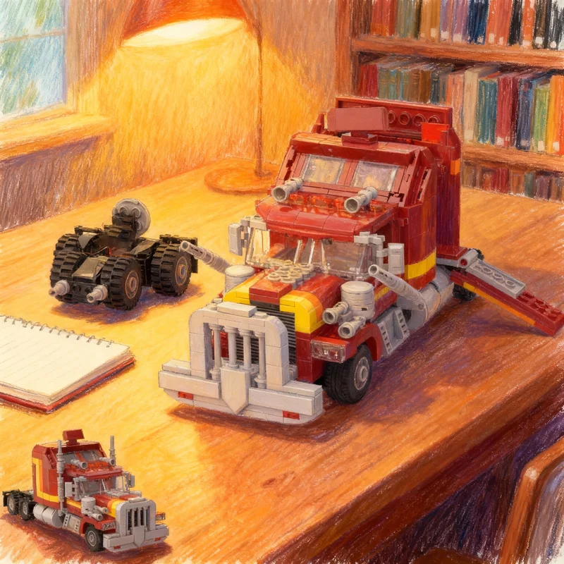 

772 детали MOC M A S K Rhino Tractor Rig: Модель-конструктор, архитектурный набор, рождественский подарок, игрушка для сборки, развивающий конструктор