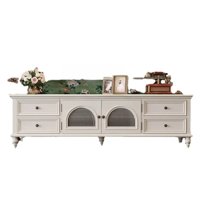 

Solid Wood Coffee Table TV Cabinet Combination Small Apartment Living Room Modern Minimalist Storage Cabinet