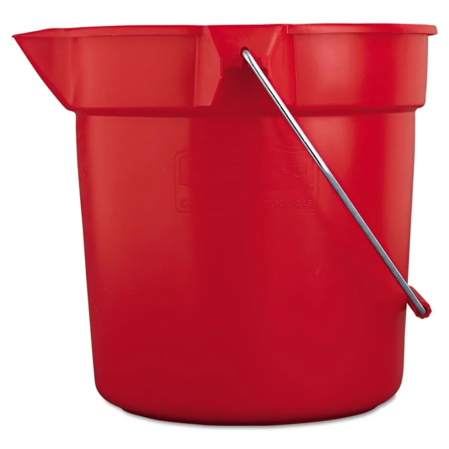 

Commercial BRUTE Round Utility Pail 10-Quart, Durable Heavy-Duty Plastic Bucket for Garage, Workshop, or Outdoor Use Vibrant Re