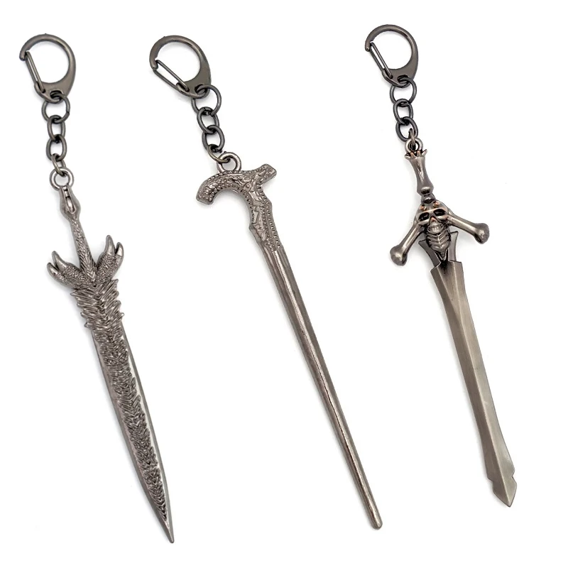 Devil May Cry 5 Game Peripherals Red Queen Devil Sword Dante Rebellion Weapon Key Chain Metal Keyring Toy Decoration