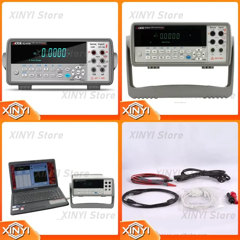 for VICTOR 8246B VFD Digital Multimeter Bench Type True RMS AC DC Auto Range Power Meter 3W 20Hz–1kHz Bandwidth Capacitance