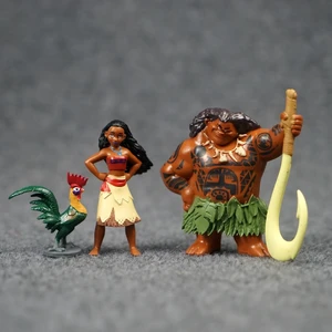 Anime moana maui chefe tala pintinho figuras de ação moana princesa modelo brinquedos bonito dos desenhos animados boneca decorações de mesa presente das crianças 12 principais vendas barco da moana - №3