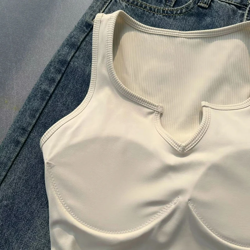White Short V-Neck Women's Vest Base Layer Sweet And Spicy Top Fashionable Sun Protection Long Short Sleeve T-Shirt