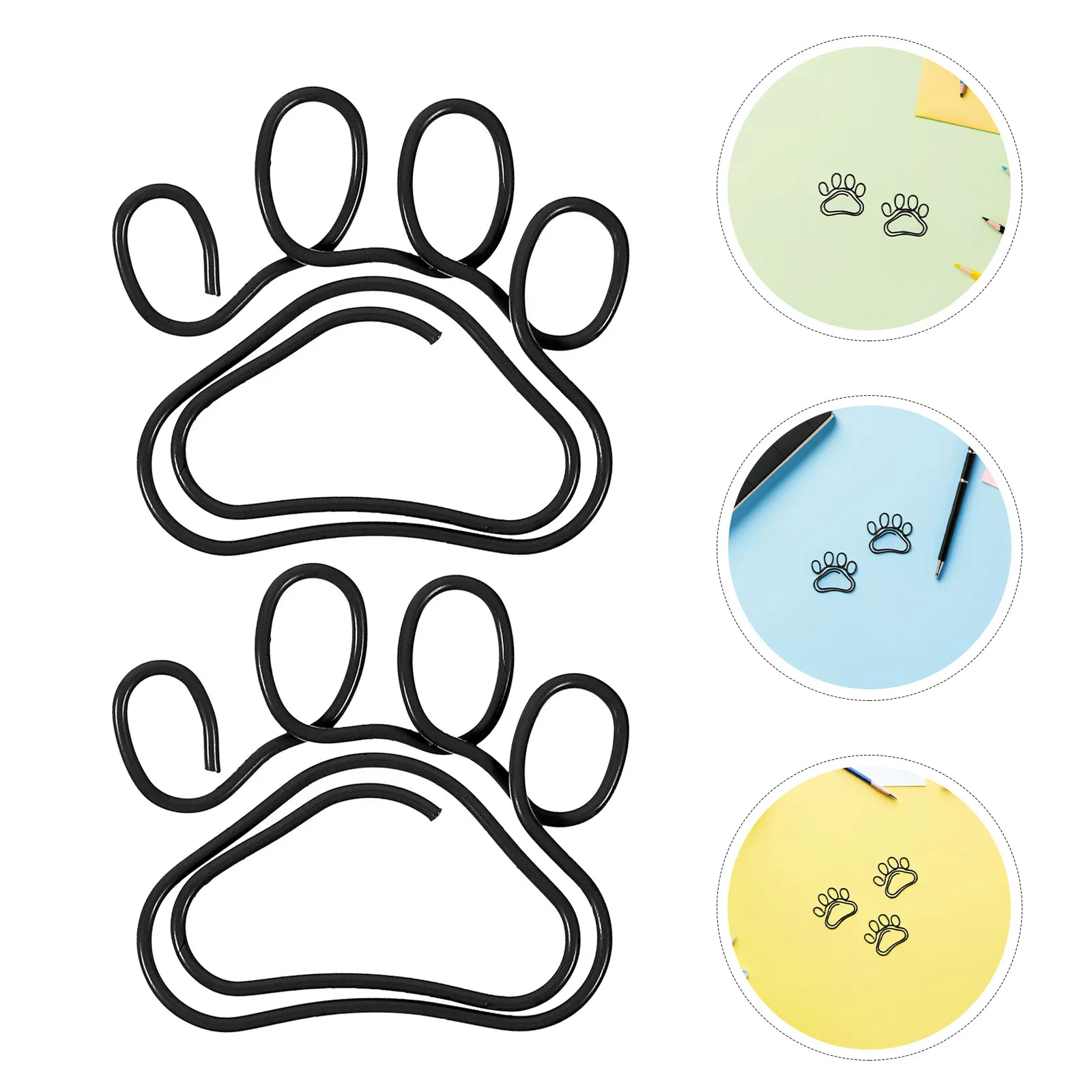 

60Pcs Cartoon Paw Print Paper Clips Metal Cute Note Organizer for Students Teachers Office Document Sorting Supplies