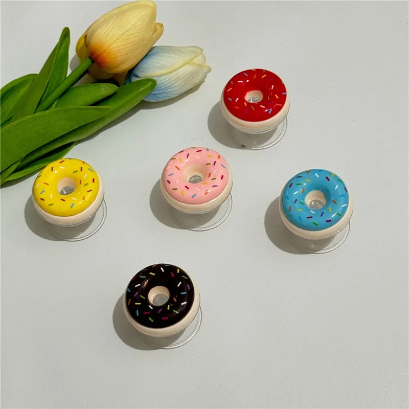 

3D Doughnut Dessert Expandable Mobile Phone Holder Stand INS Foldable Grip Tok Socket Finger Ring Bracket Accessories