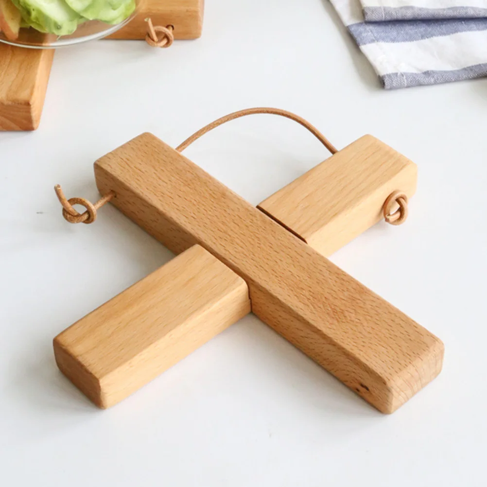 

Wooden Trivets for Hot Pots Cross Shape Pot Holders Heat Insulation Table Mats Kitchen Gadgets Large Size Trivet Mats Wood
