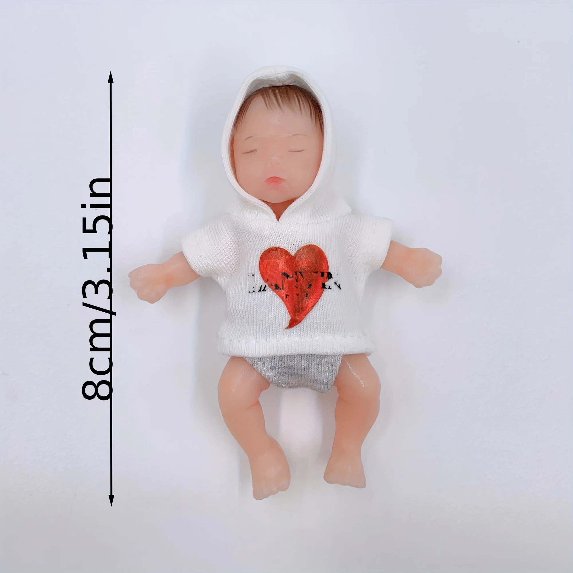 1Pc 8cm mini rebirth doll, solid silicone doll, handmade doll, palm doll art collection doll jewelr