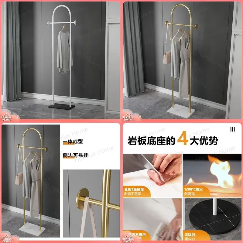for Luxury Simple Floor Coat Rack Bedroom Household Drying Stand Internet Celebrity Style Porch Bag Hanger Light Weight
