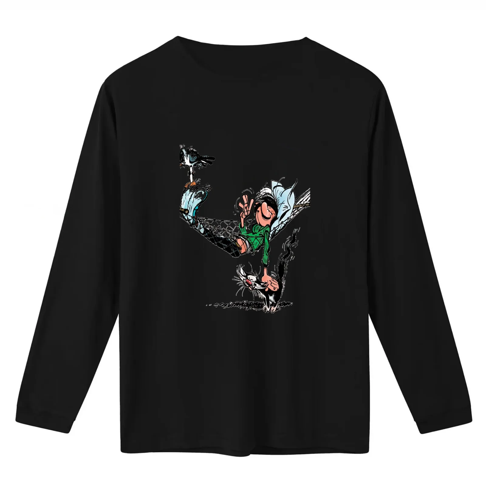 Gaston Lagaffe T-Shirt Summer Casual Cotton Tee Oversized Streetwear Tops Vintage Graphic Print Loose Fit Short Sleeve