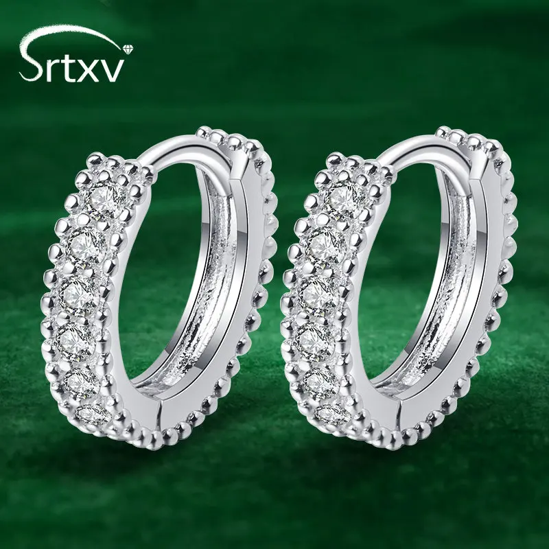 

0.14ct D Color Moissanite Hoop Earrings for Women 925 Sterling Silver Earring Wedding Birthday Valentine Party Gift Fine Jewelry