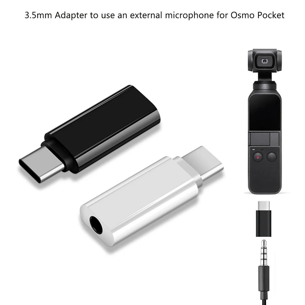 For Osmo Pocket For External Microphone Type C USB C To Audio Adapter fn89