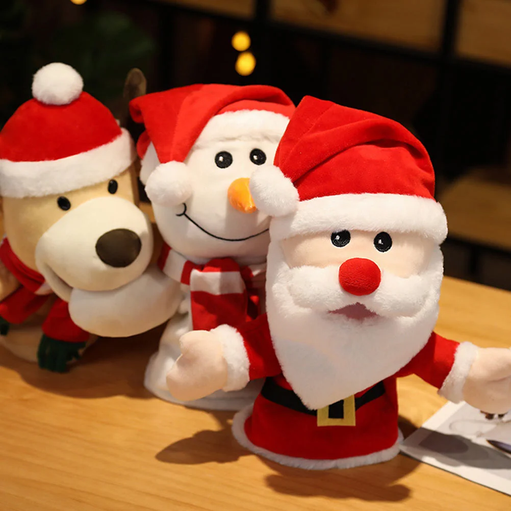 Santa Hand Puppet Adorable Children Toy Lovely Christmas Toys Puppets Cartoon Finger for Kids Mini Claus Aldult Deerlet