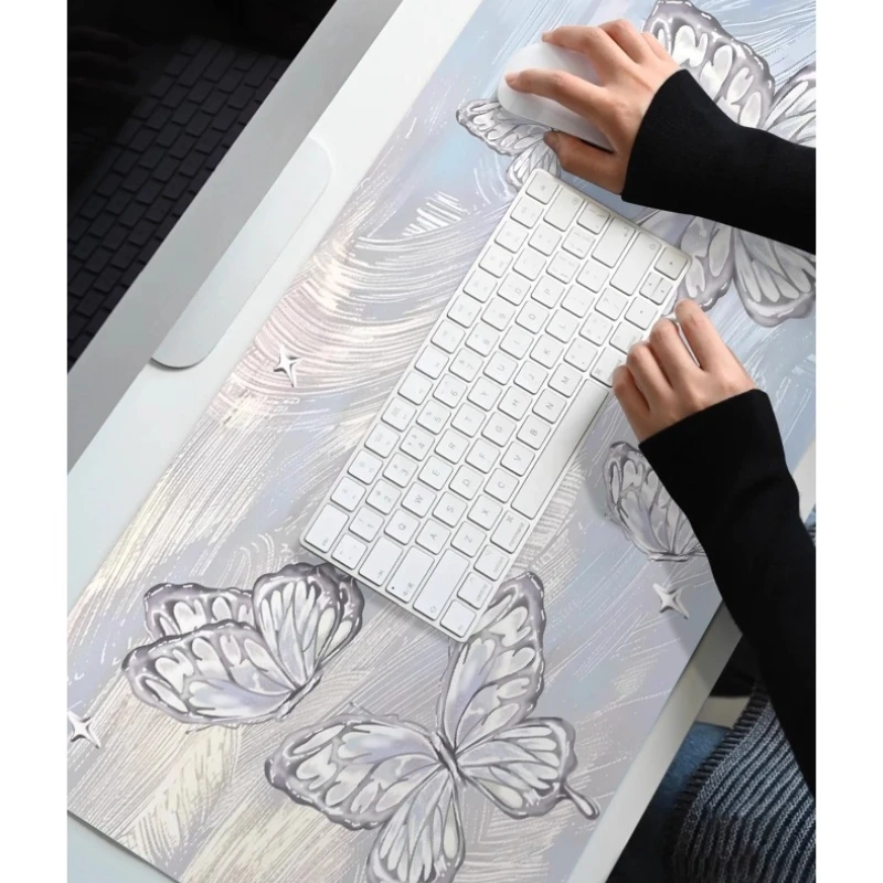 

Fenfei Butterfly Oversized Anti-Slip Mouse Pad Office Learning Game Computer Keyboard Desk Pads Thickened Lock Edge Design