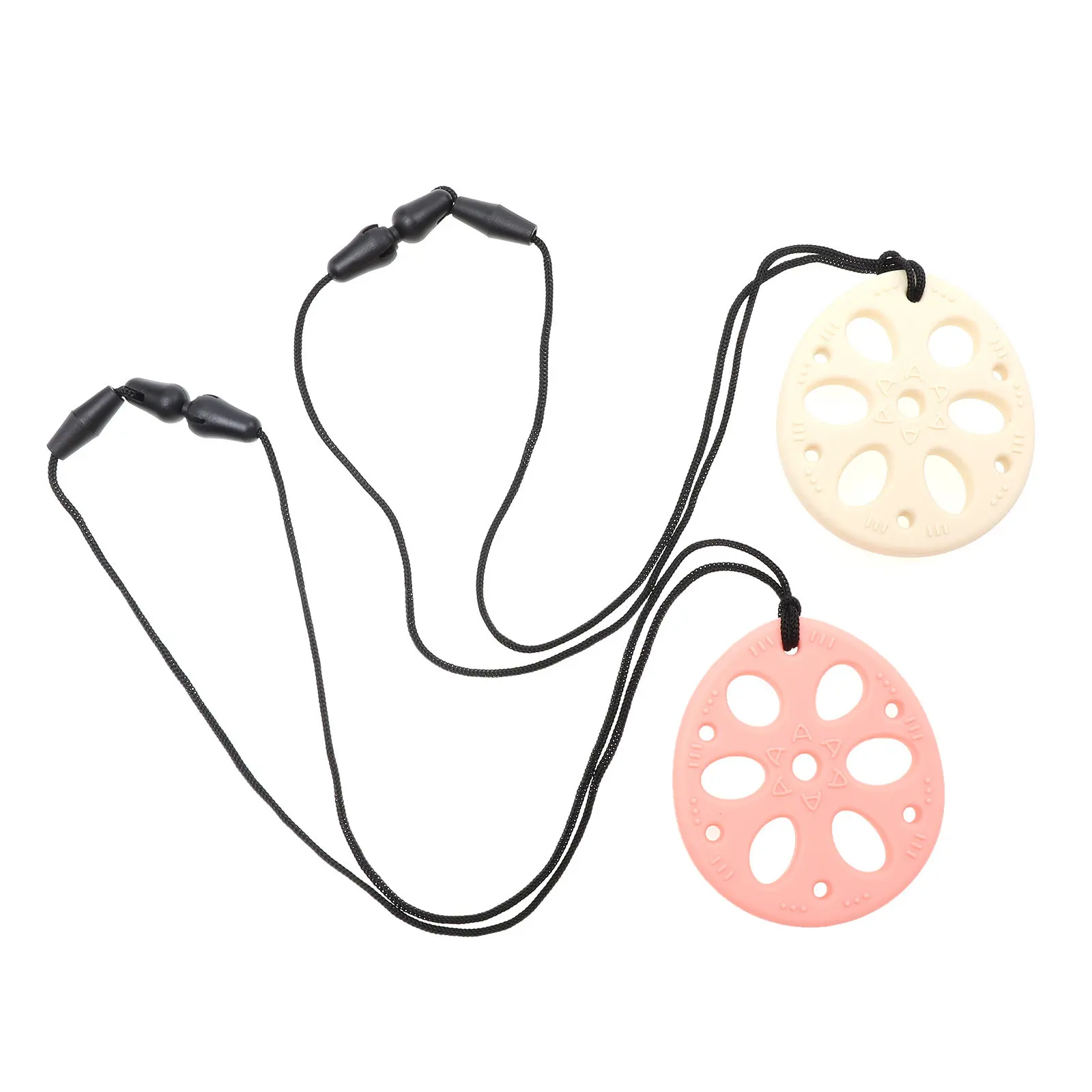 2Pcs Baby Teether Molar Teether Anti Drop Chain Soothing Discomfort Two Sided Texture Finger Muscle Exercise Teething Toy