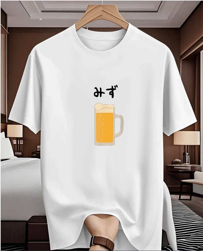 100% القطن عادية البيرة الخمور شرب الماء مضحك مثيرة للاهتمام نمط طباعة الرجال النساء القطن تي شيرت الخريف والشتاء الملابس الداخلية #1