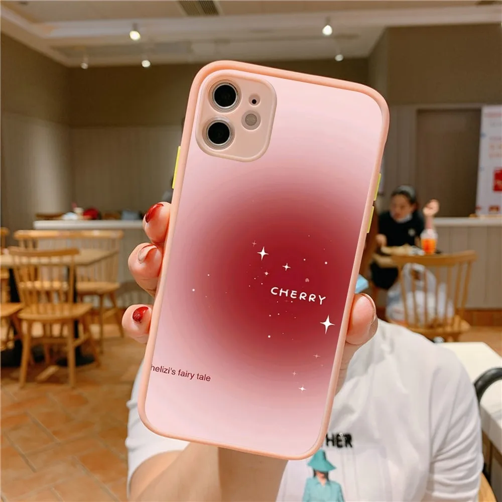 Red Blending Phone Case for iPhone 14 11 12 13 Mini Pro Max 8 7 Plus X XR XS MAX Translucent Matte Cover