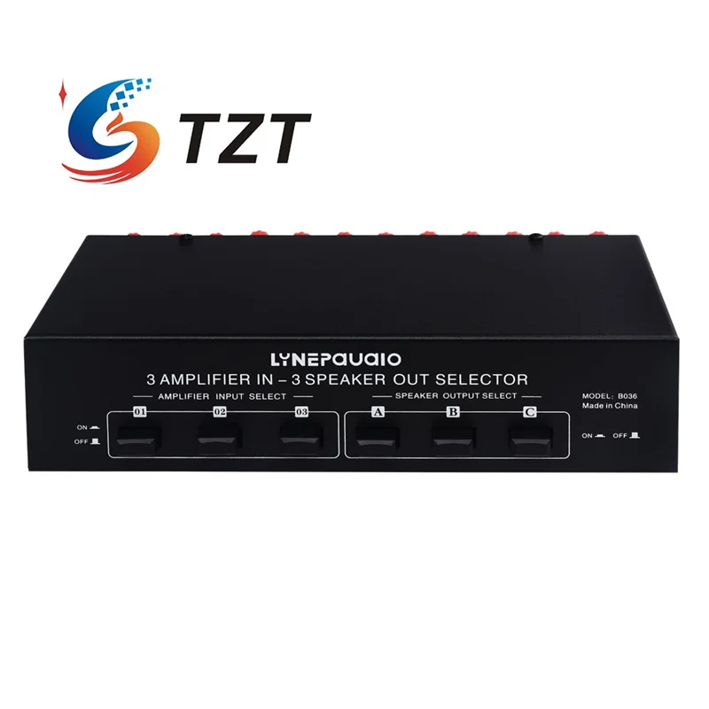 

TZT LINEPAUDIO B036 Amplifier Speaker Switcher Amplifier Speaker Selector Supports 3 Input and 3 Output