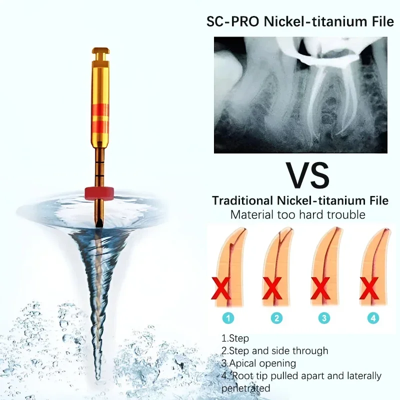 

COXO SOCO SC PRO Dental Root Canal File Heat-Activated Rotary Nitinol Tooth Pulp Files Thermally Activated Nickel-Titanium