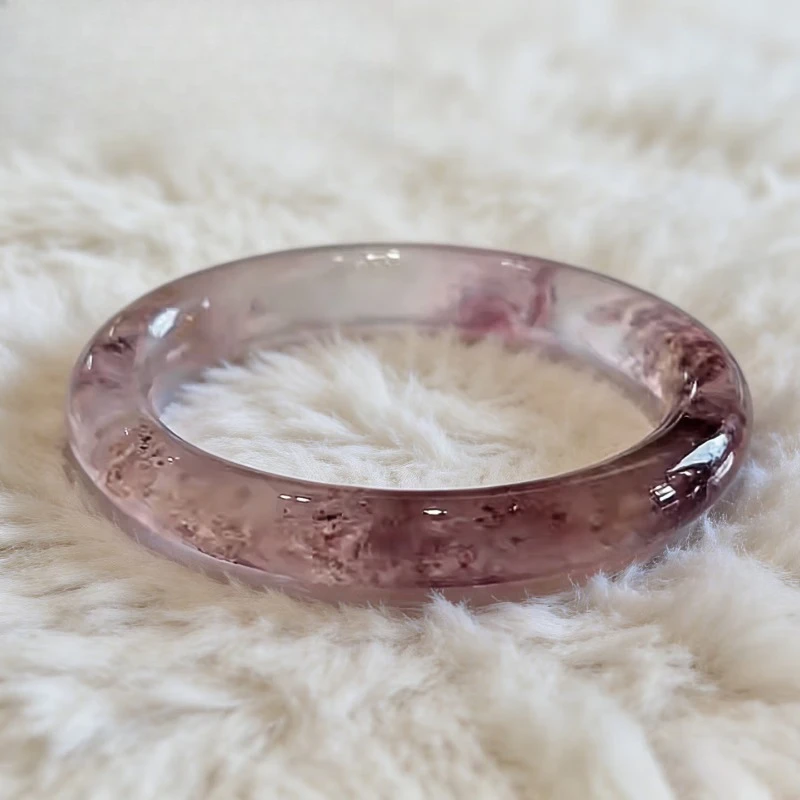 Natural Ice Floating Violet Jade Bracelet, Exquisite Fashion Versatile Bracelet