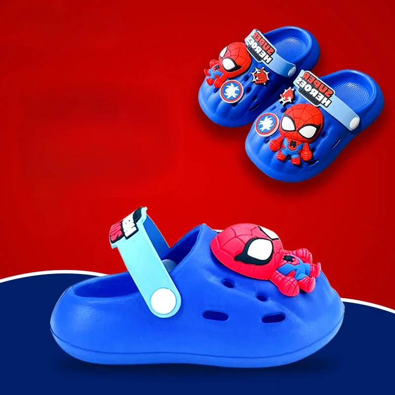 Disney sandali per bambini Cartoon Spiderman ragazzi pantofole bambini fondo morbido scarpe da casa sandali impermeabili antiscivolo per 1-6Y