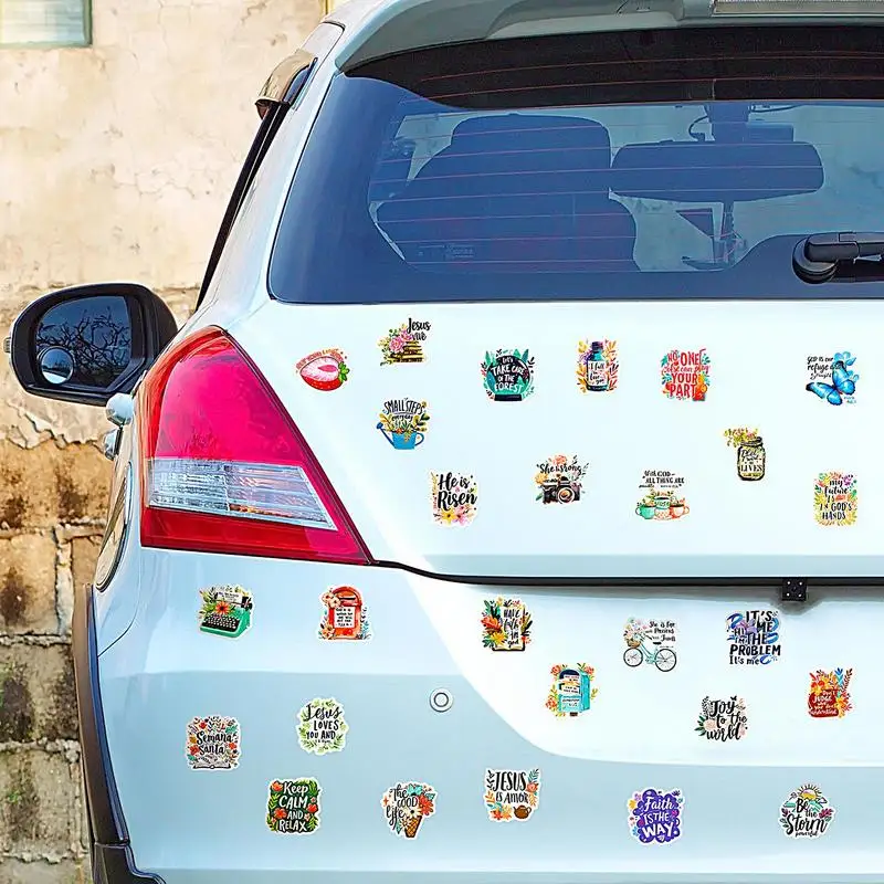 مجموعة ملصقات الكتاب المقدس ملصقات قصاصات ملهمة للكتاب المقدس 50X ملصقات يومية لطيفة ملصقات يسوع الملونة لهاتف سكوتر