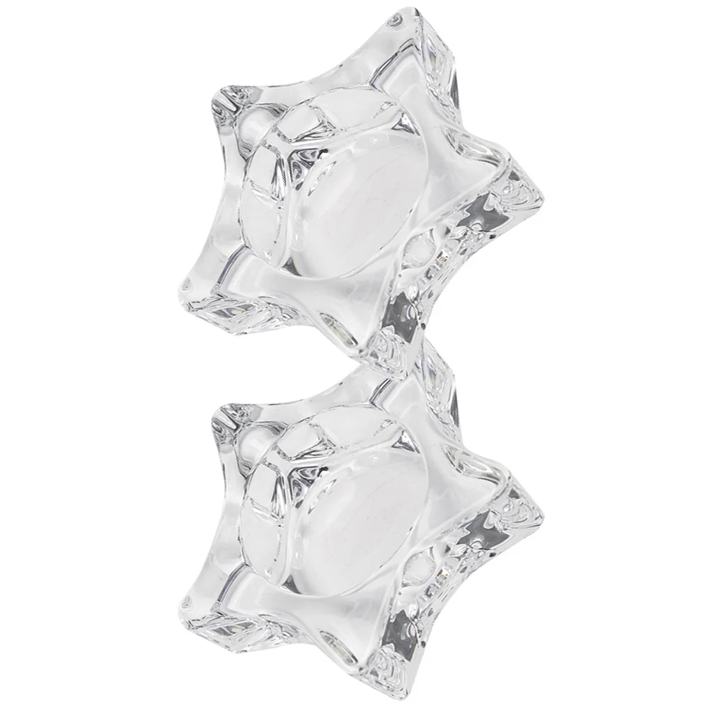 

2 Pcs Tea Light Holders Decorative Star Shape Shaped Glass Tealight Candles Stars Taper
