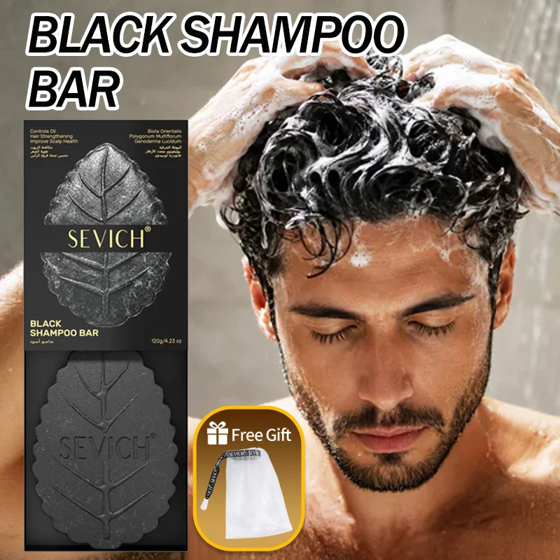 Polygonum Multiflorum Black Hair Soap Darkening Shampoo Bar Repair Gray White Color Dye Face Hair Body Shampoo For Man Women