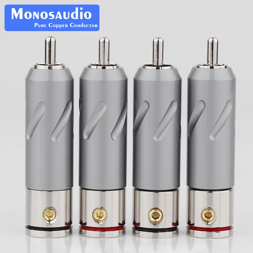 Monosaudio RCA-Stecker aus reinem Kupfer, vergoldet/rhodiniert, RCA-Stecker, Lautsprecherklemme für Audio-Lautsprecher-Signalkabel – Detail 23