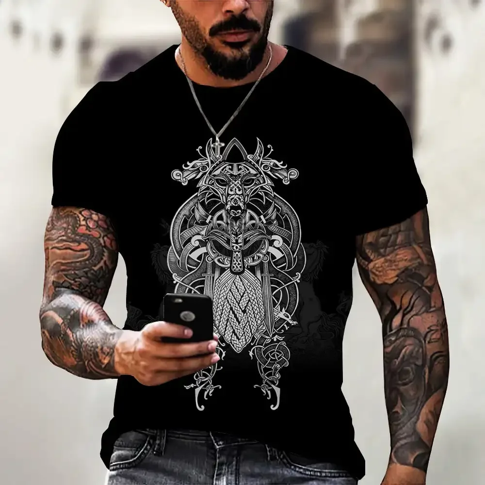 

Vintage Men's T Shirt Harajuku Print Casual Short Sleeve Tee Street Fashion T-Shirt Crew Neck Pullover Male Oversized Clothing