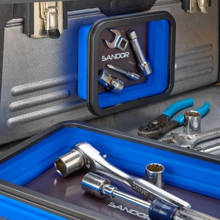 3Pcs Collapsible Magnetic Parts Tray Set 3 Size Silicone Foldable Magnetic Tool Tray Screw Storage Tray Magnetic organizer Tool