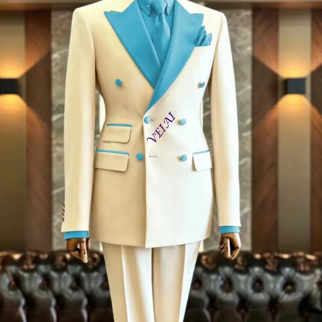 Customized Breasted Wedding Suits for Men Slim Fit Groom Tuxedo 2 Pieces Formal Blazer with Pants Set Guest Prom Party 2026 Luxu