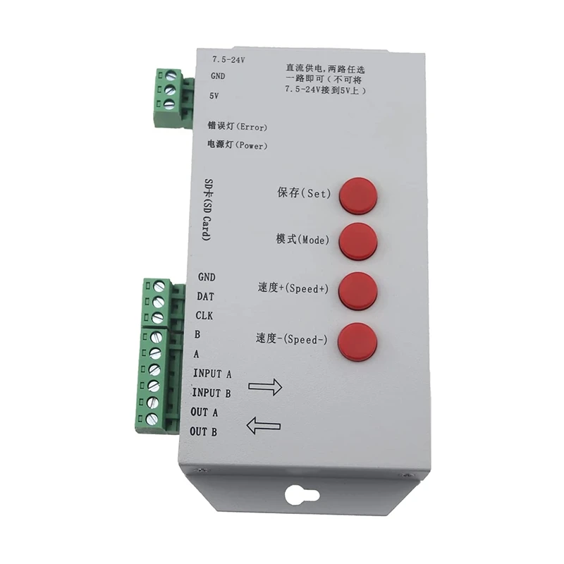 T1000S DMX 512 RGB Светодиодная лента Пиксельный контроллер SD-карта WS2812B WS2811 6803 SK6812