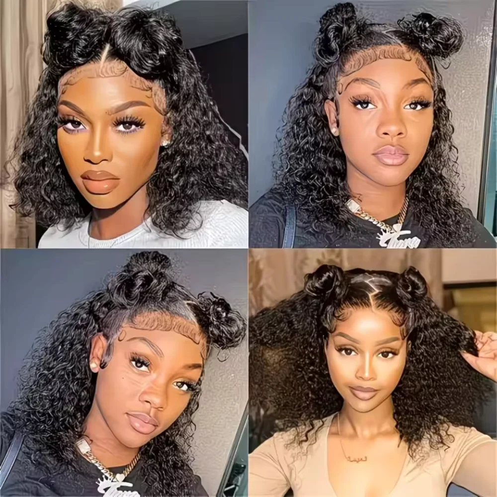 250% Density Loose Curly Deep Wave Lace Frontal Wigs Brazilian Virgin Human Hair Transparent HD 13x4 13x6 Lace Front Wigs image 7