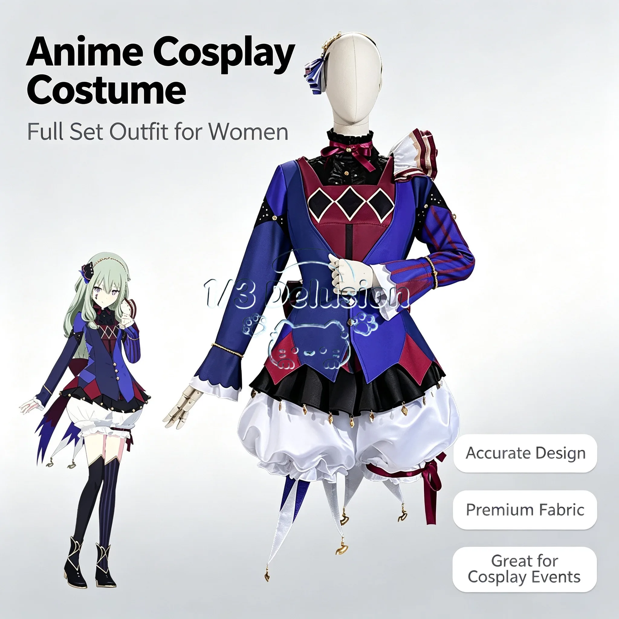 Fantasia Completa de Cosplay d - Anime Cosplay Outfit Girl avaliação e preço