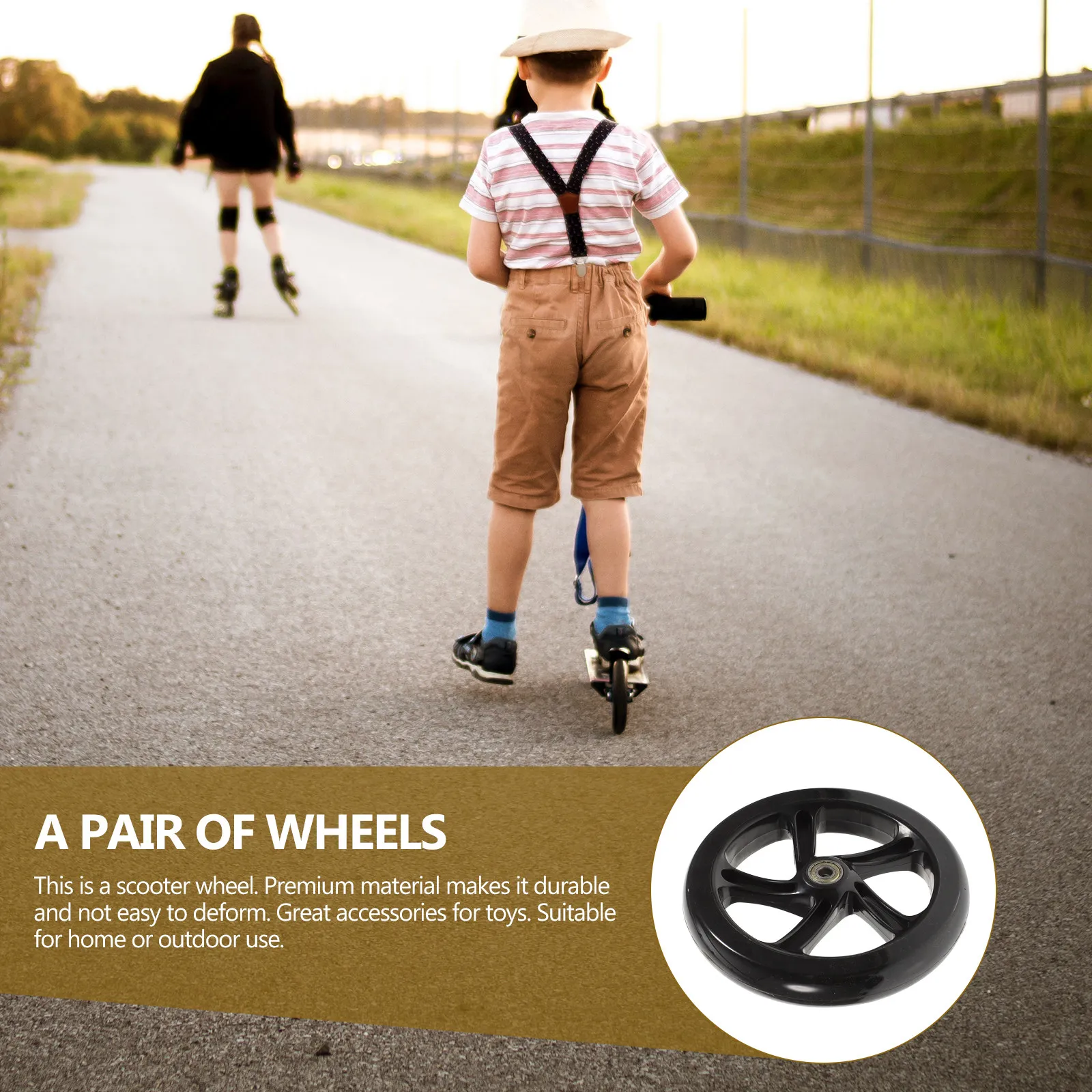 

2Pcs High Elastic PU Scooter Wheels Replacement for Stunt Electric Scooter Mute Stable Wear Resistant Fast Grip