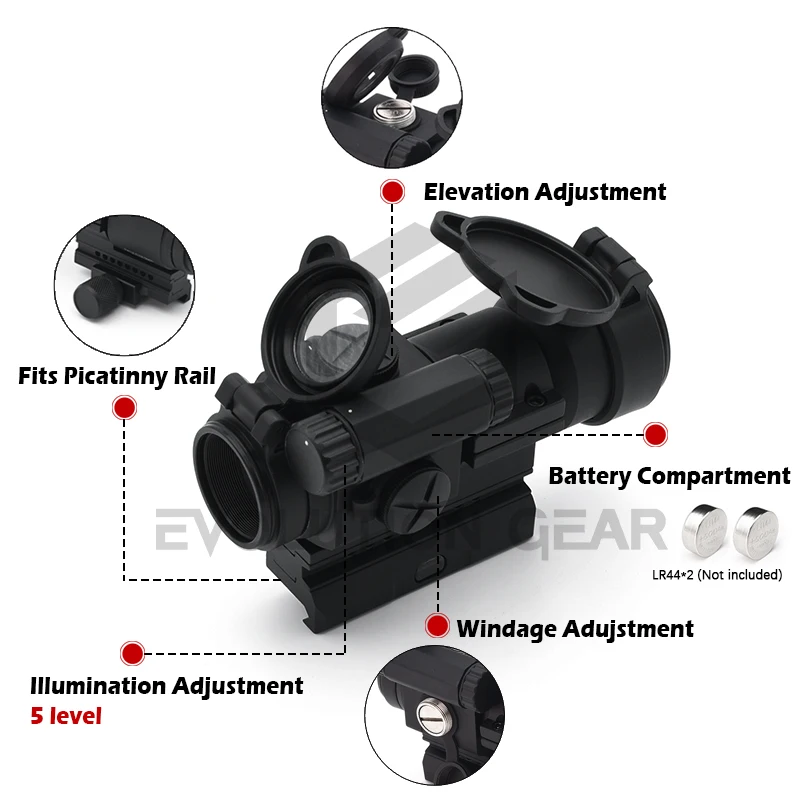 2023 Tactical New 2MOA Patrol Rifle Optic PRO Red Dot Reflex Sight with QRP2 Mount and Spacer with Full Orginal Markings