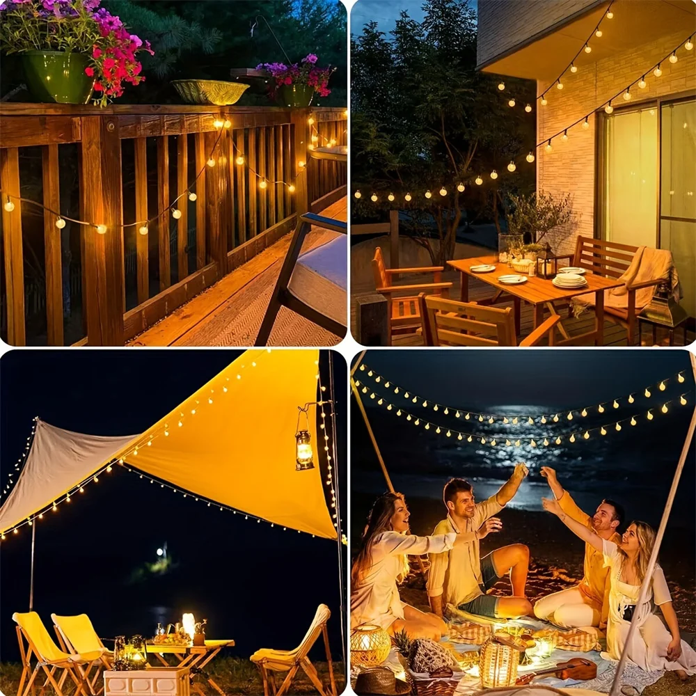 

200 LED Outdoor Patio Lights Solar Crystal Ball String Lights For Garden Party Decor Christmas Halloween Decorations Lights