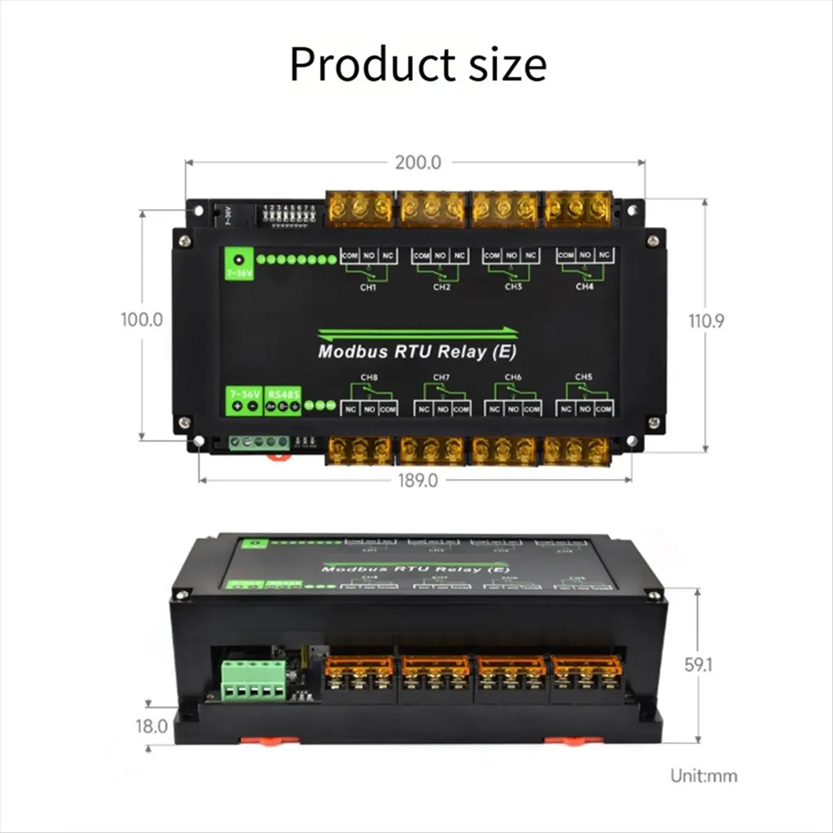 ABAN 8-Ch RS485 Ethernet Relay Module Modbus RTU Protocol Various Isolation 30A High Current Relay Module