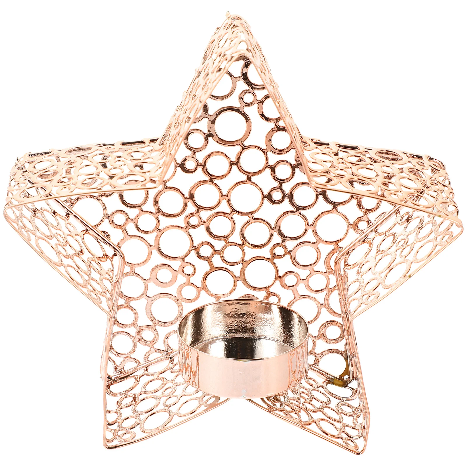

Iron Star Shaped Holder Desktop Candlestick Metal Tea Light Holder for Home Office Wedding Decor