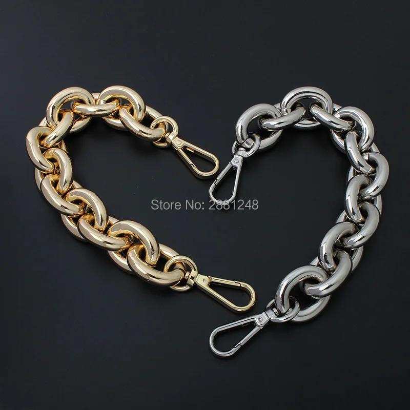 New 27mm thick round aluminum chain +hook Light weight bags strap bag parts handles easy matching Accessory Handbag Straps