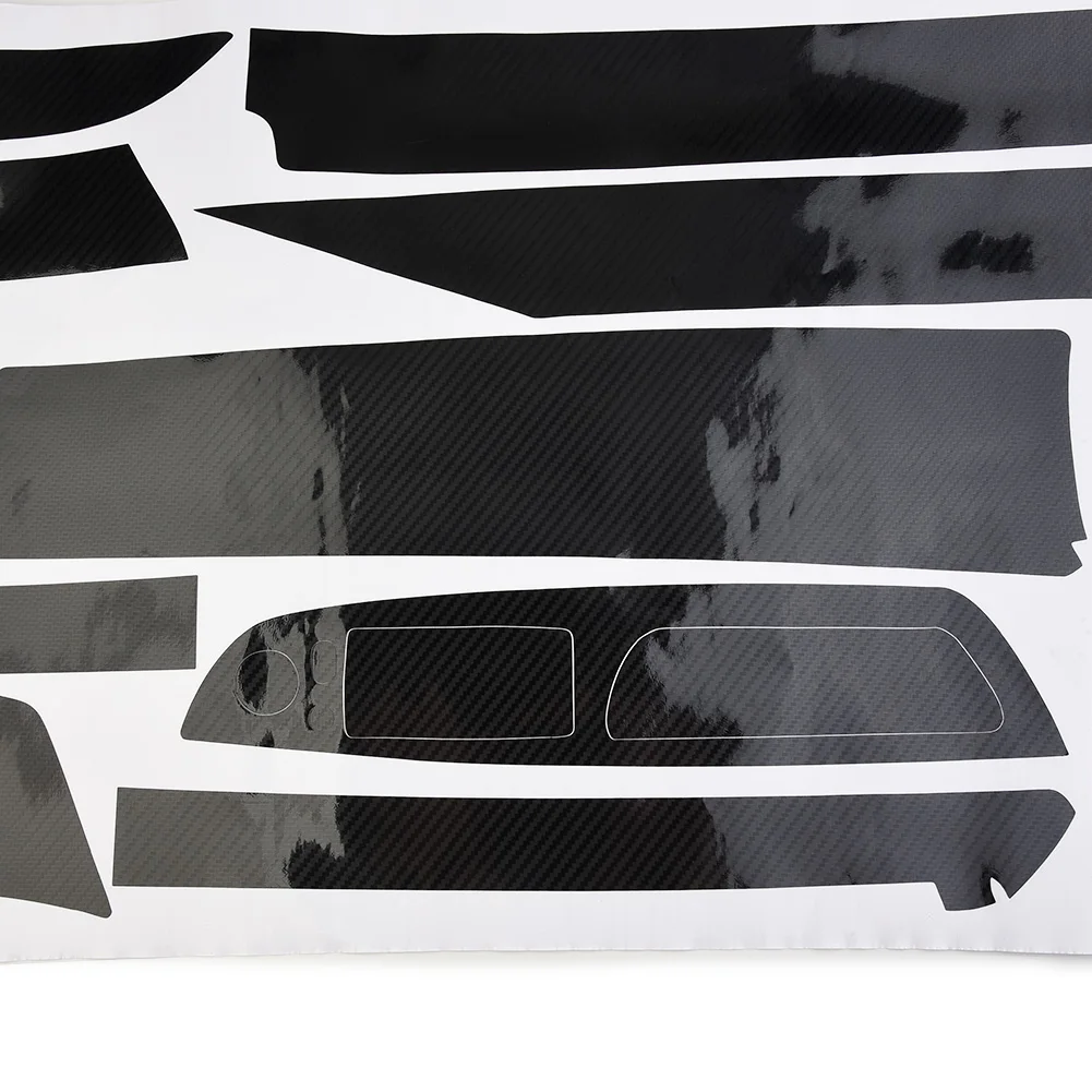 

Dash Trim Sticker Vinyl Carbon Fiber Pattern Decals Glossy Removable 1 Set 5D Black Car Brand New High Quality