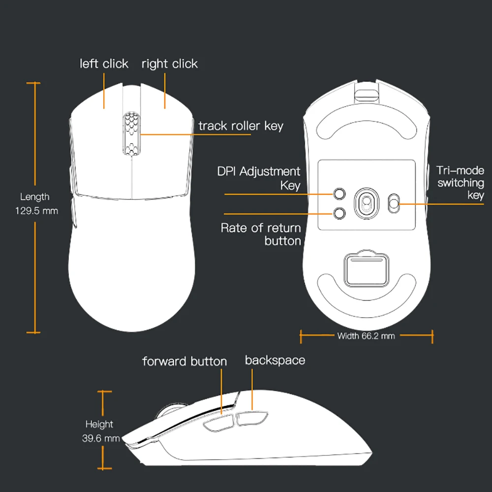 Imagem -06 - Darmoshark-mouse para Jogos M3pro Max sem Fio 8k Bluetooth Três Modos Pam3950 30k Dpi Nórdico 52840 para Jogos de Computador