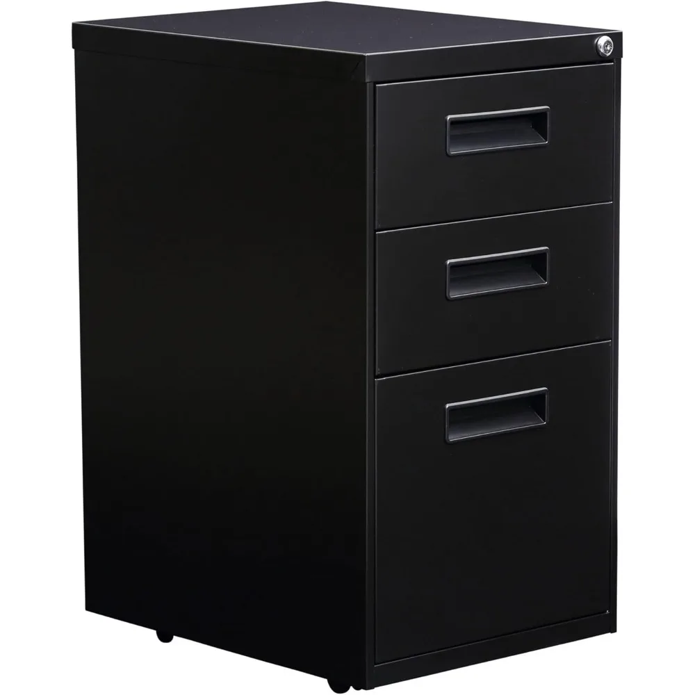 

ALEPABBFBL Pedestal File Cabinet, 15-7/8w x28-1/4h x19-3/4d, Black